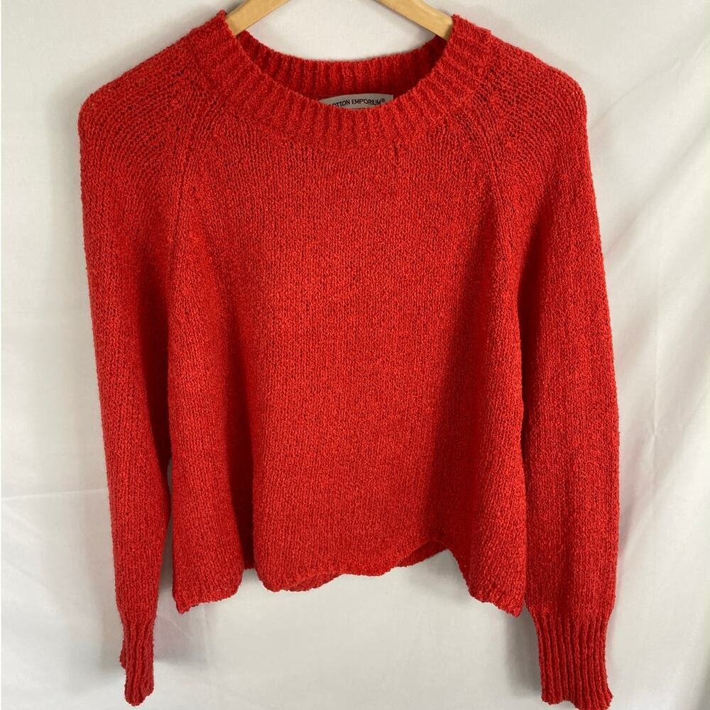 Cotton Emporium Knit Orange Sweater Size Small